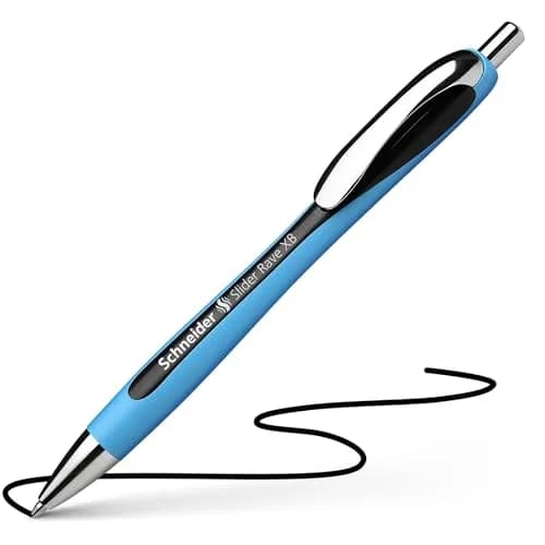 Schneider Slider Rave XB Ballpoint Pen, 1.4mm Extra Broad, Light Blue Barrel, Black Ink, Box of 5 Pens | Smooth Viscoglide Ink thumbnail 4