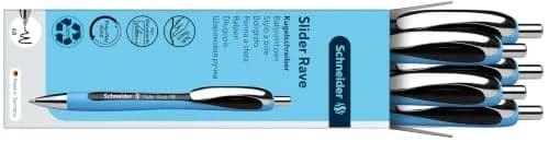Schneider Slider Rave XB Ballpoint Pen, 1.4mm Extra Broad, Light Blue Barrel, Black Ink, Box of 5 Pens | Smooth Viscoglide Ink thumbnail 6