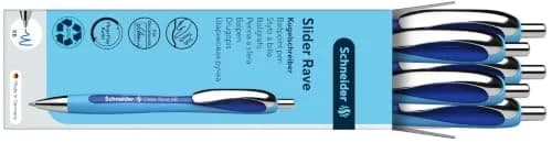 Schneider Slider Rave XB Ballpoint Pens, 1.4mm Extra Broad, Blue Ink, 5-Pack | Smooth Writing Instrument for Office & Students thumbnail 6