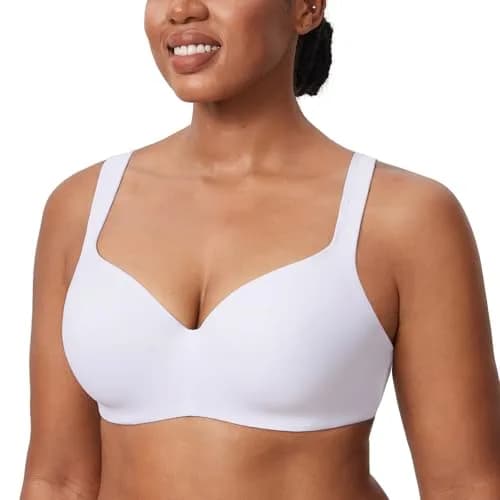 DELIMIRA Women's Balconette Full Coverage Bras White 40C | Supportive, Seamless, Support for Large Busts thumbnail 1