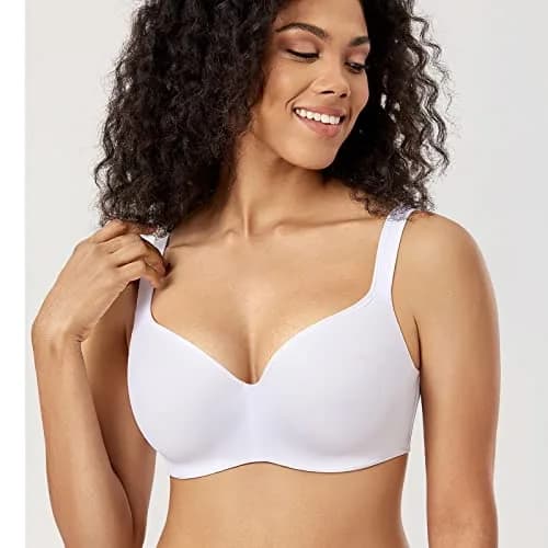 DELIMIRA Women's Balconette Full Coverage Bras White 40C | Supportive, Seamless, Support for Large Busts thumbnail 5