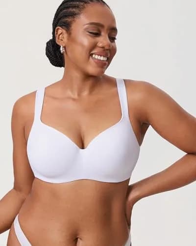 DELIMIRA Women's Balconette Full Coverage Bras White 40C | Supportive, Seamless, Support for Large Busts thumbnail 6