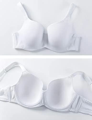 DELIMIRA Women's Balconette Full Coverage Bras White 40C | Supportive, Seamless, Support for Large Busts thumbnail 3
