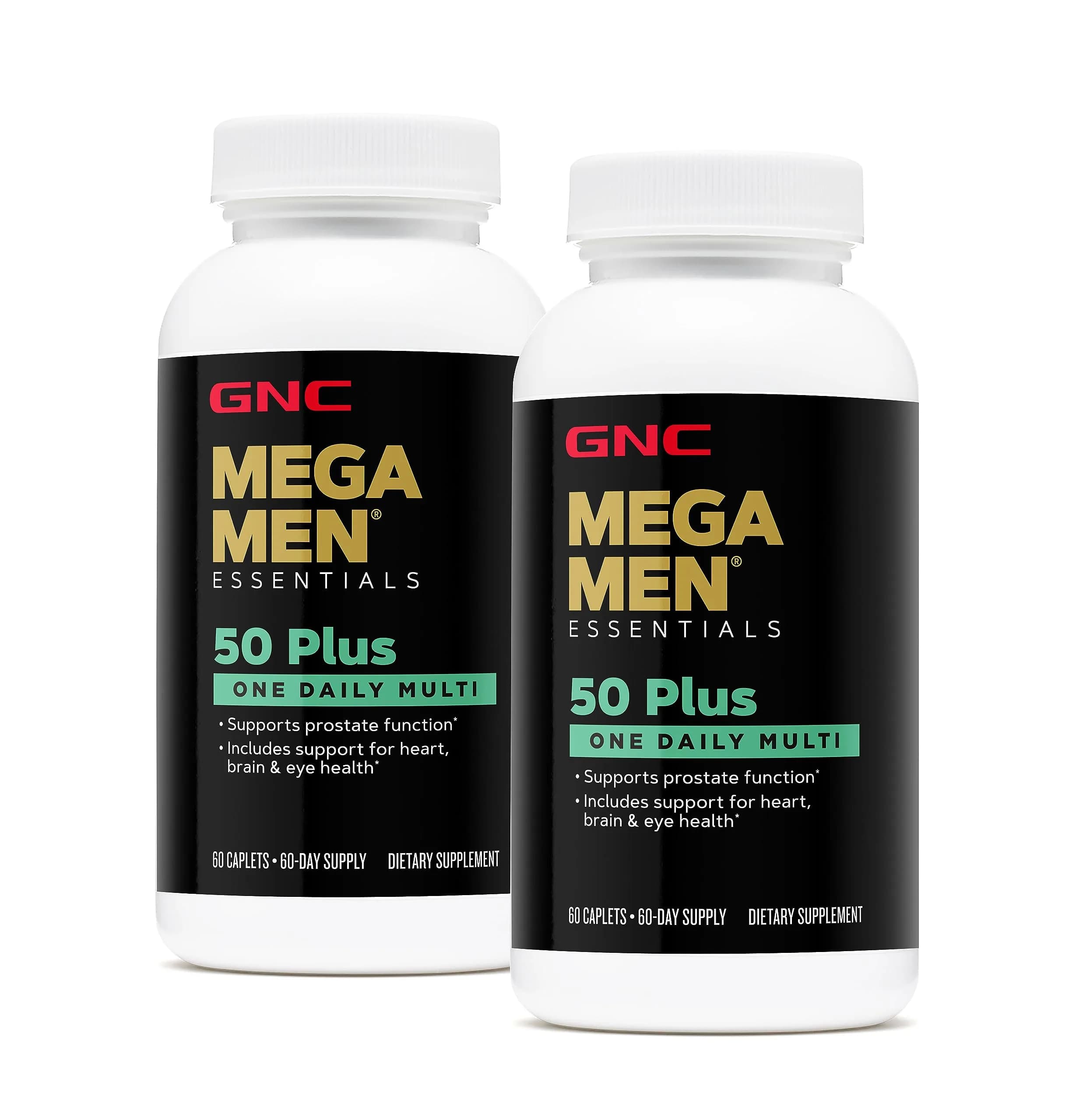GNC Mega Men 50 Plus One Daily Multivitamin 60 Count | Supports Prostate Function with Heart, Brain, & Eye Health - main product image