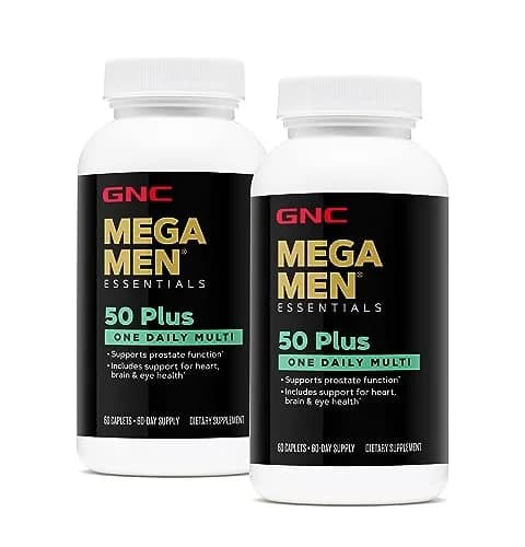 GNC Mega Men 50 Plus One Daily Multivitamin 60 Count | Supports Prostate Function with Heart, Brain, & Eye Health thumbnail 1