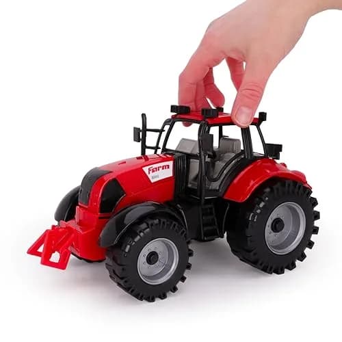 Toyland Friction Powered Farm Tractor with Opening Bonnet | Red, Blue, Pink & Green (23.4 x 16 x 12.7 cm) thumbnail 9