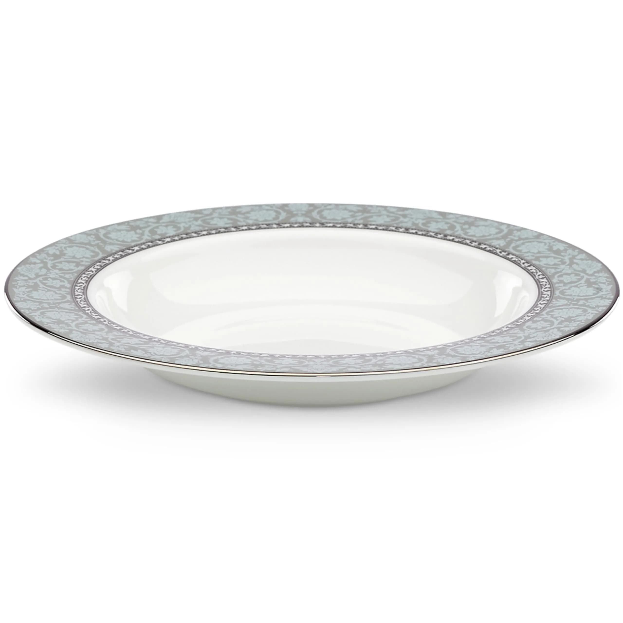 Lenox Westmore Pasta/Soup Bowl, 9-Inch, White | Elegant Bone China Design with Lace Florals