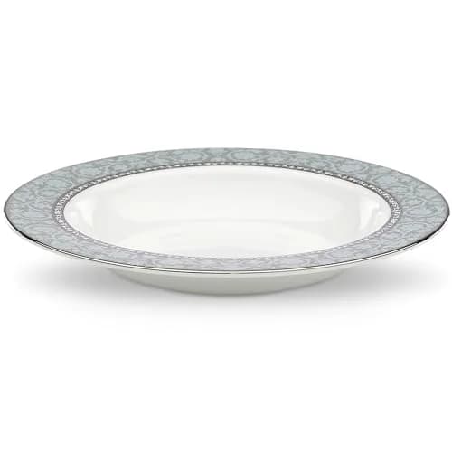 Lenox Westmore Pasta/Soup Bowl, 9-Inch, White | Elegant Bone China Design with Lace Florals thumbnail 1