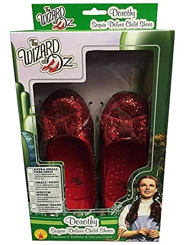Rubies The Wizard of Oz: Dorothy Deluxe Red Costume Shoes | Girl's Medium | Glitter Red Dorothy Shoes thumbnail 3