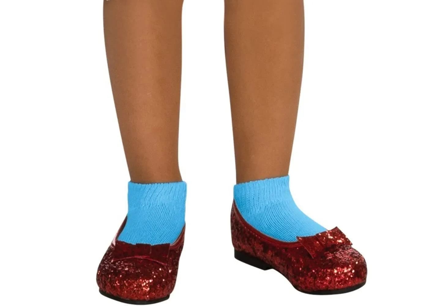 Rubies Wizard of Oz Dorothy Deluxe Red Costume Shoes Girl's Large | Glitter Red Shoes for Dress-Up & Halloween - main product image