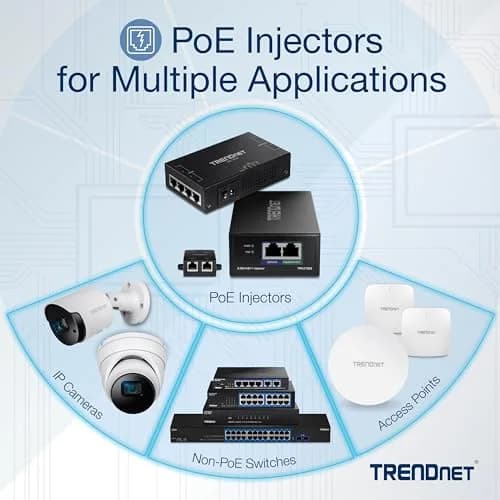 TRENDnet Gigabit Power Over Ethernet Plus Injector TPE-115GI | 1 Gbps PoE+ Power & Data up to 100m thumbnail 6