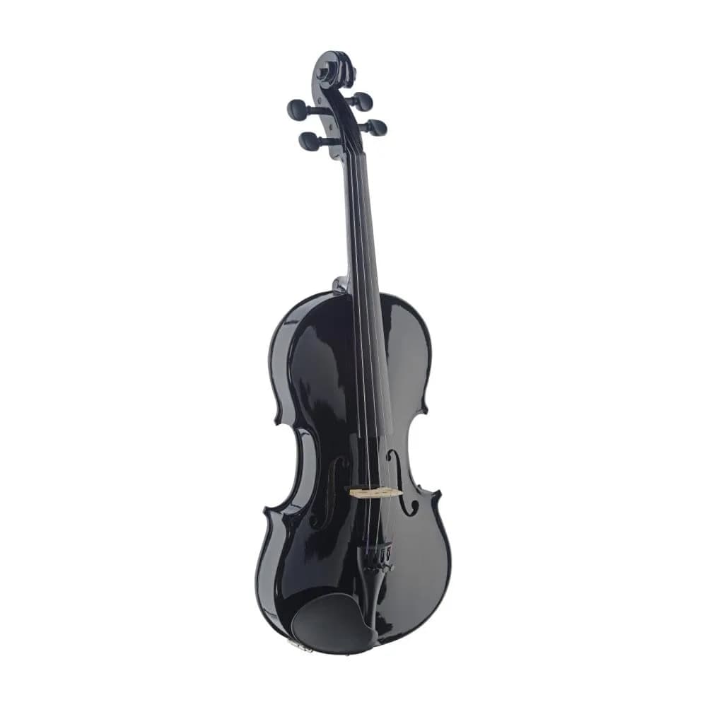 Stagg Violin 4/4 Size Spruce Top | Classic Stringed Instrument for Beginners in India — Black