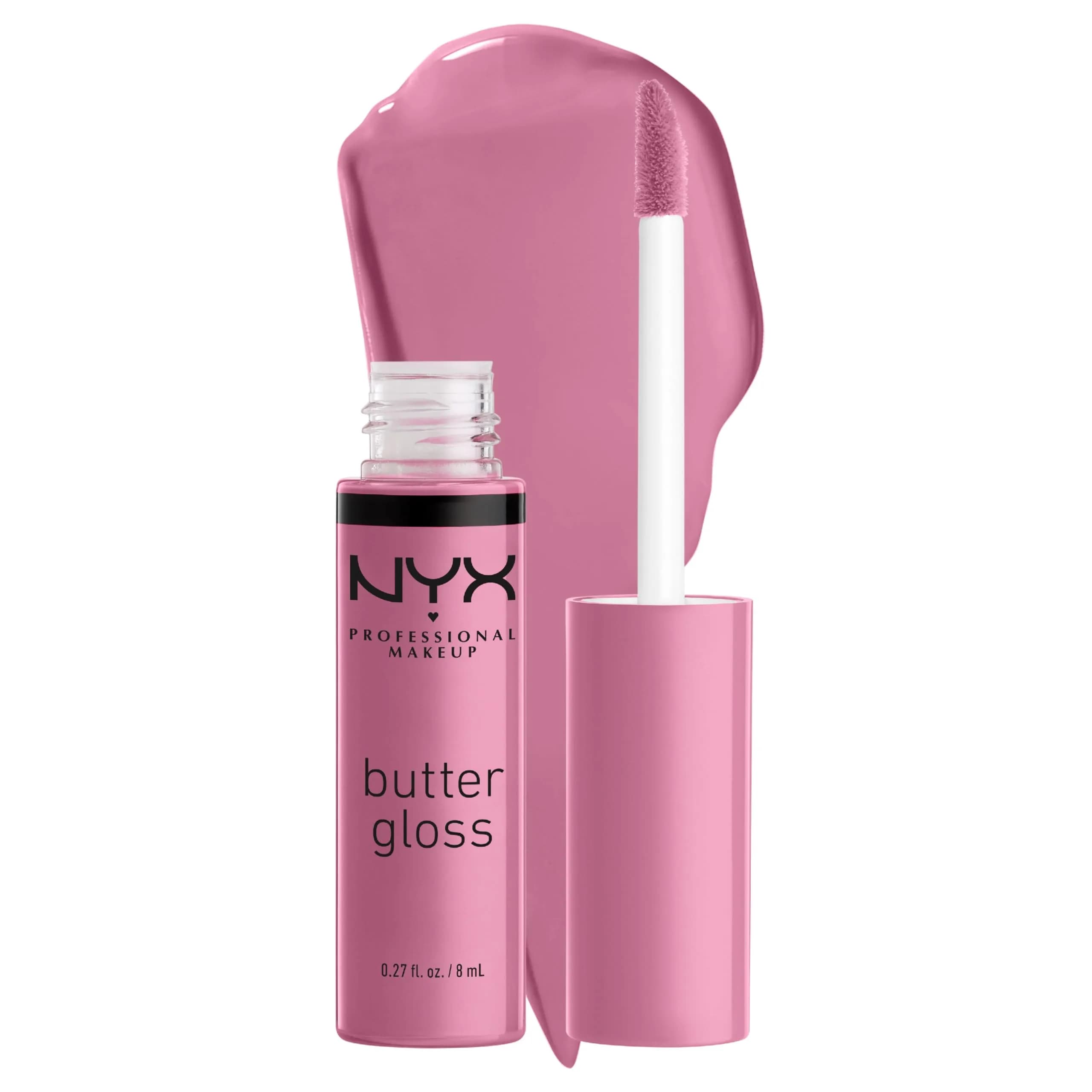 NYX PROFESSIONAL MAKEUP Butter Gloss Bling Lip Gloss - 02 Eclair Pink | Vegan & Non-Sticky Shine - main product image