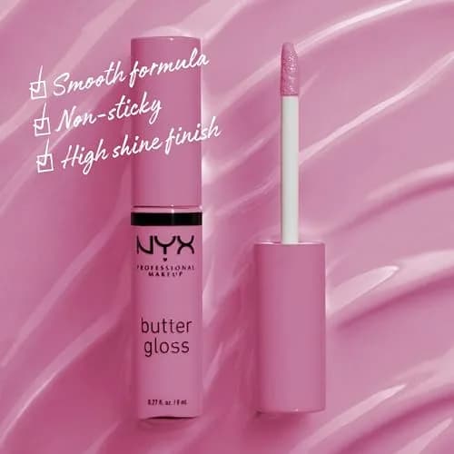 NYX PROFESSIONAL MAKEUP Butter Gloss Bling Lip Gloss - 02 Eclair Pink | Vegan & Non-Sticky Shine thumbnail 2