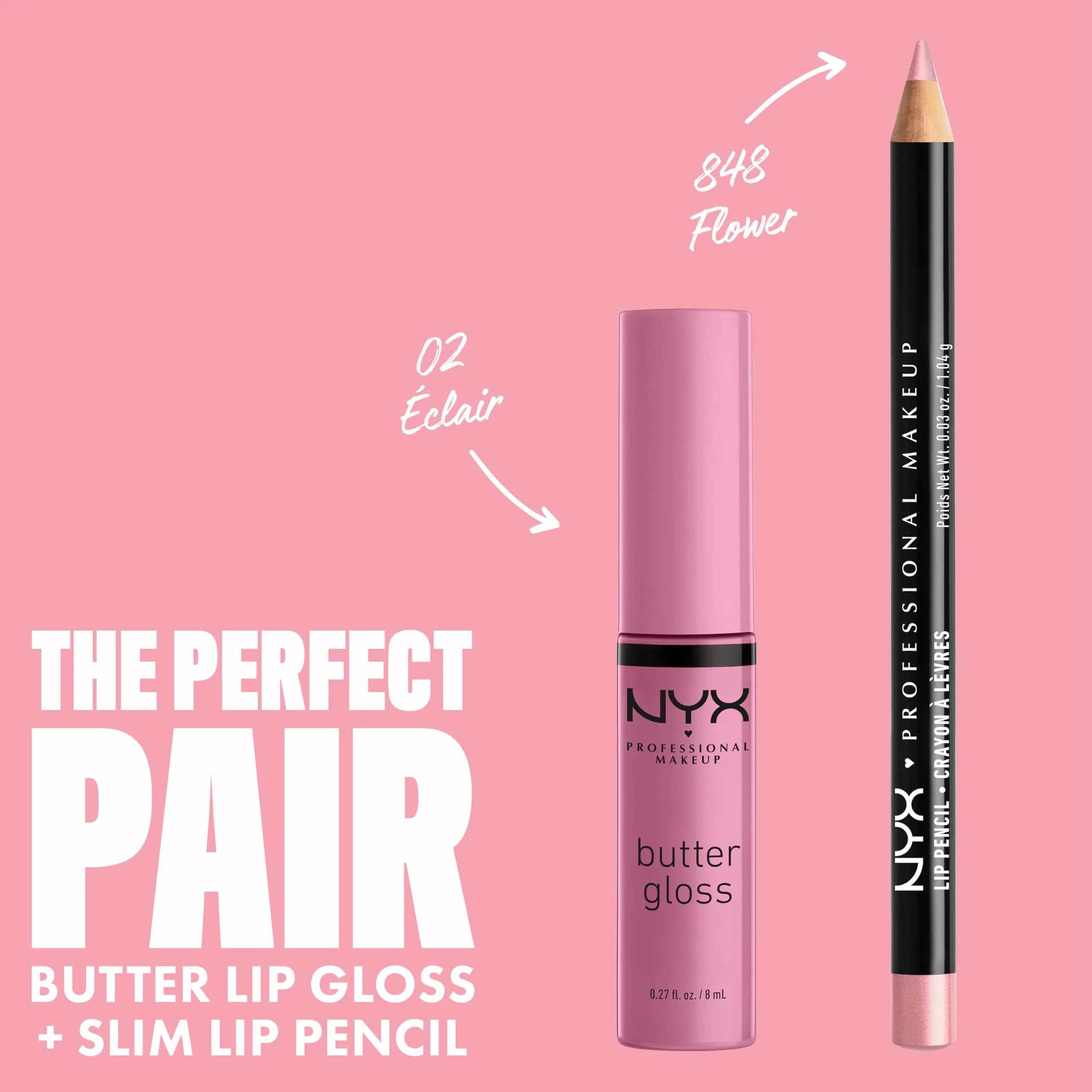 NYX PROFESSIONAL MAKEUP Butter Gloss Bling Lip Gloss - 02 Eclair Pink | Vegan & Non-Sticky Shine - view 4