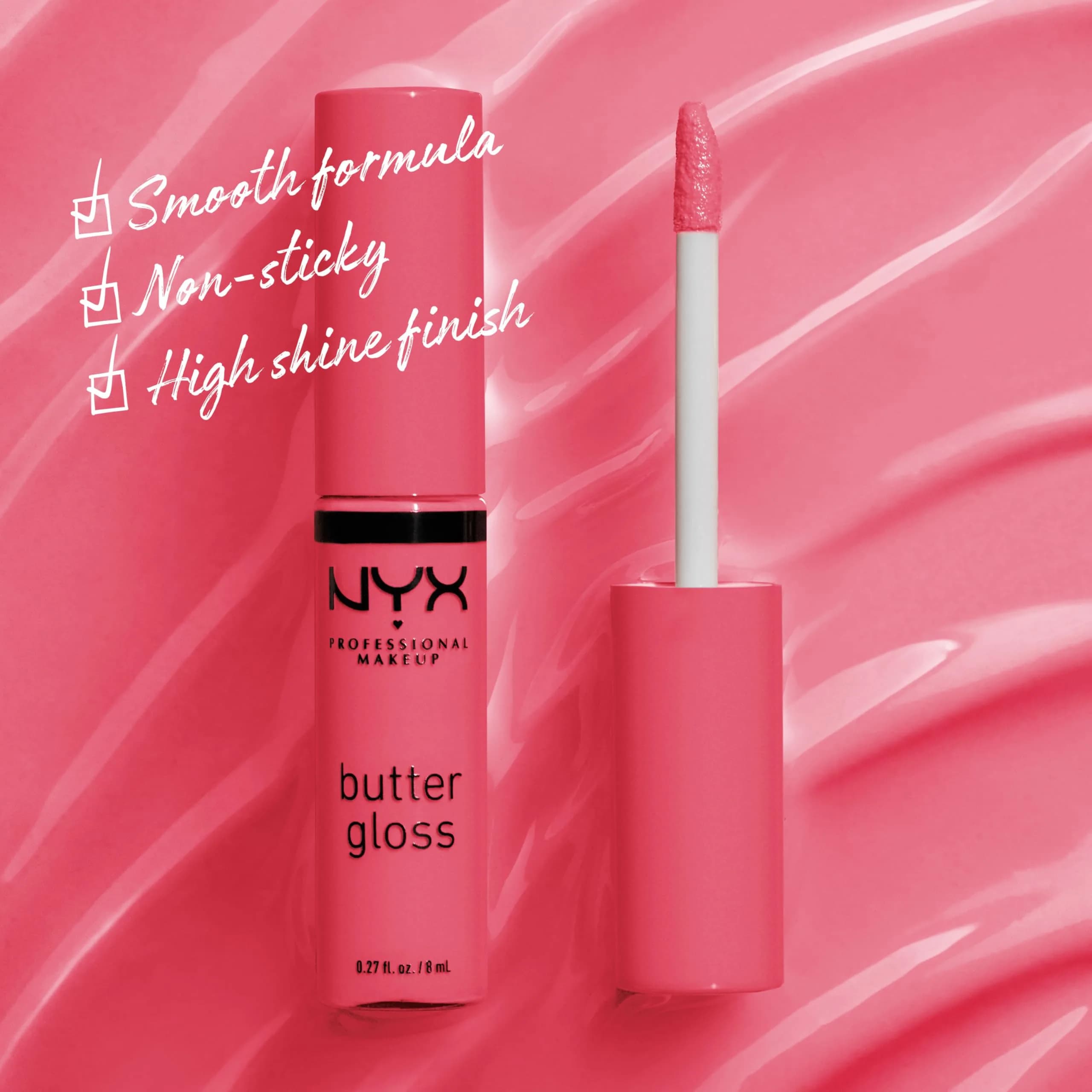 NYX PROFESSIONAL MAKEUP Butter Gloss Lip Gloss - Peaches & Cream (Pink Coral) 7.9ml (0.27 Fl Oz) - view 2