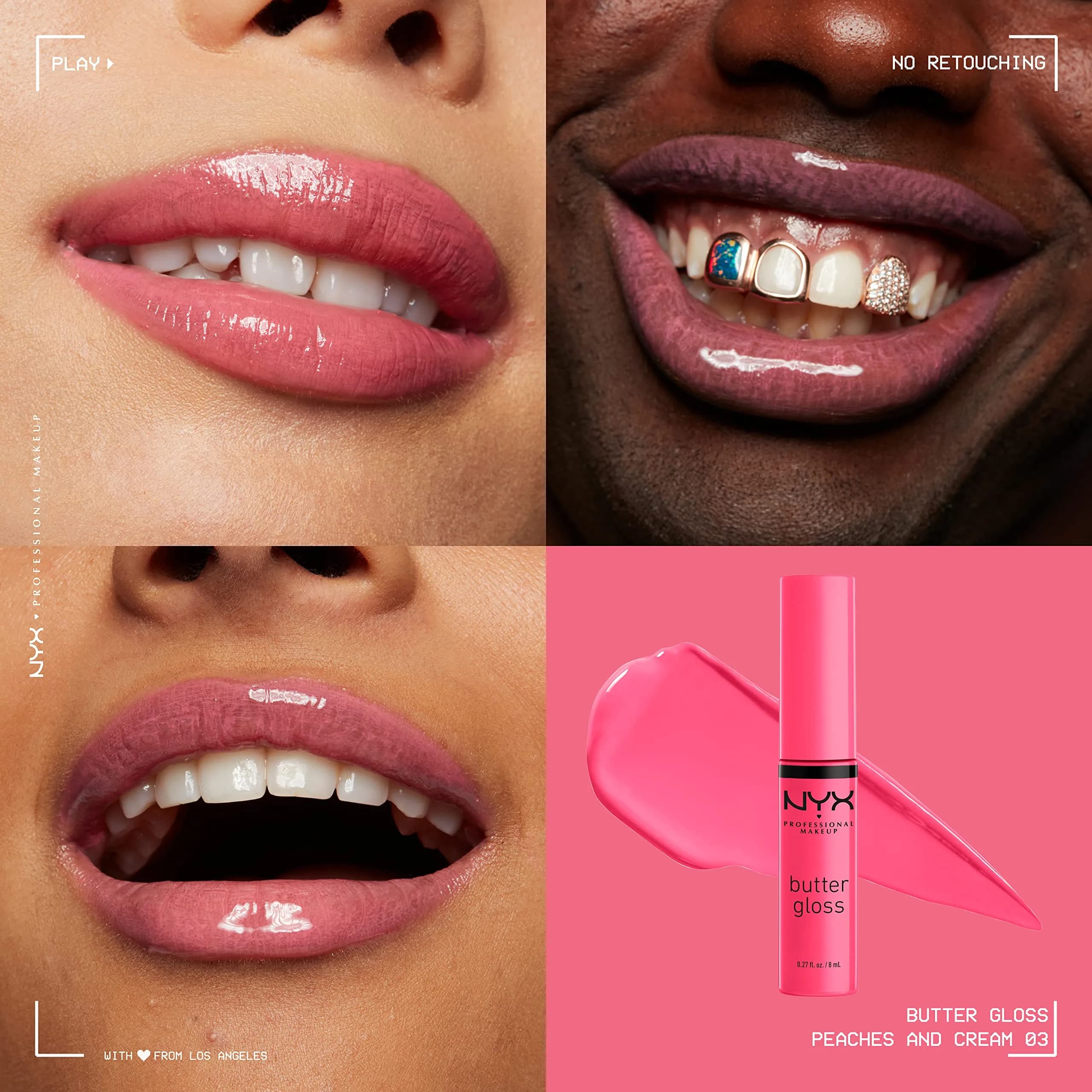 NYX PROFESSIONAL MAKEUP Butter Gloss Lip Gloss - Peaches & Cream (Pink Coral) 7.9ml (0.27 Fl Oz) - view 3