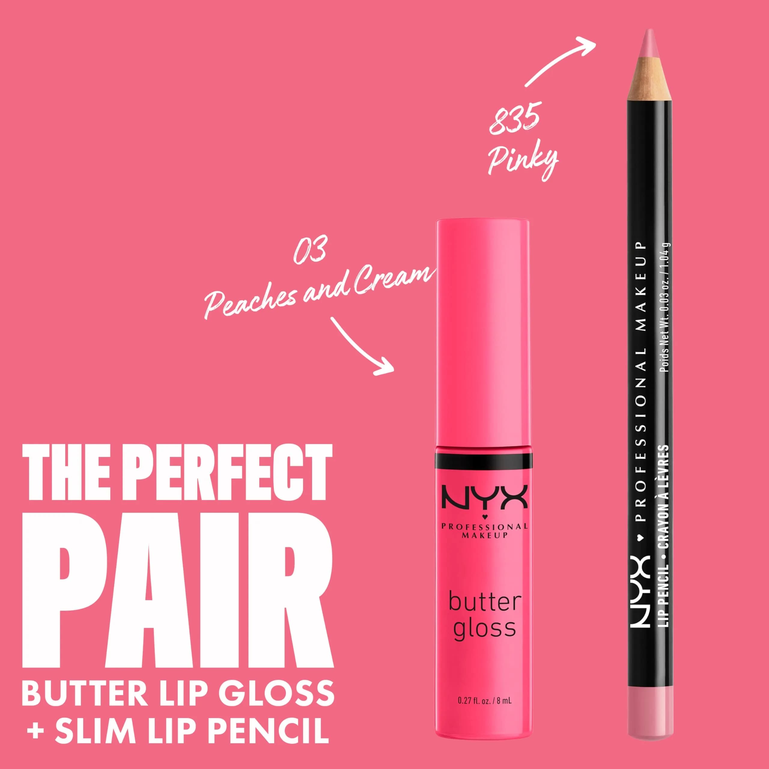 NYX PROFESSIONAL MAKEUP Butter Gloss Lip Gloss - Peaches & Cream (Pink Coral) 7.9ml (0.27 Fl Oz) - view 4