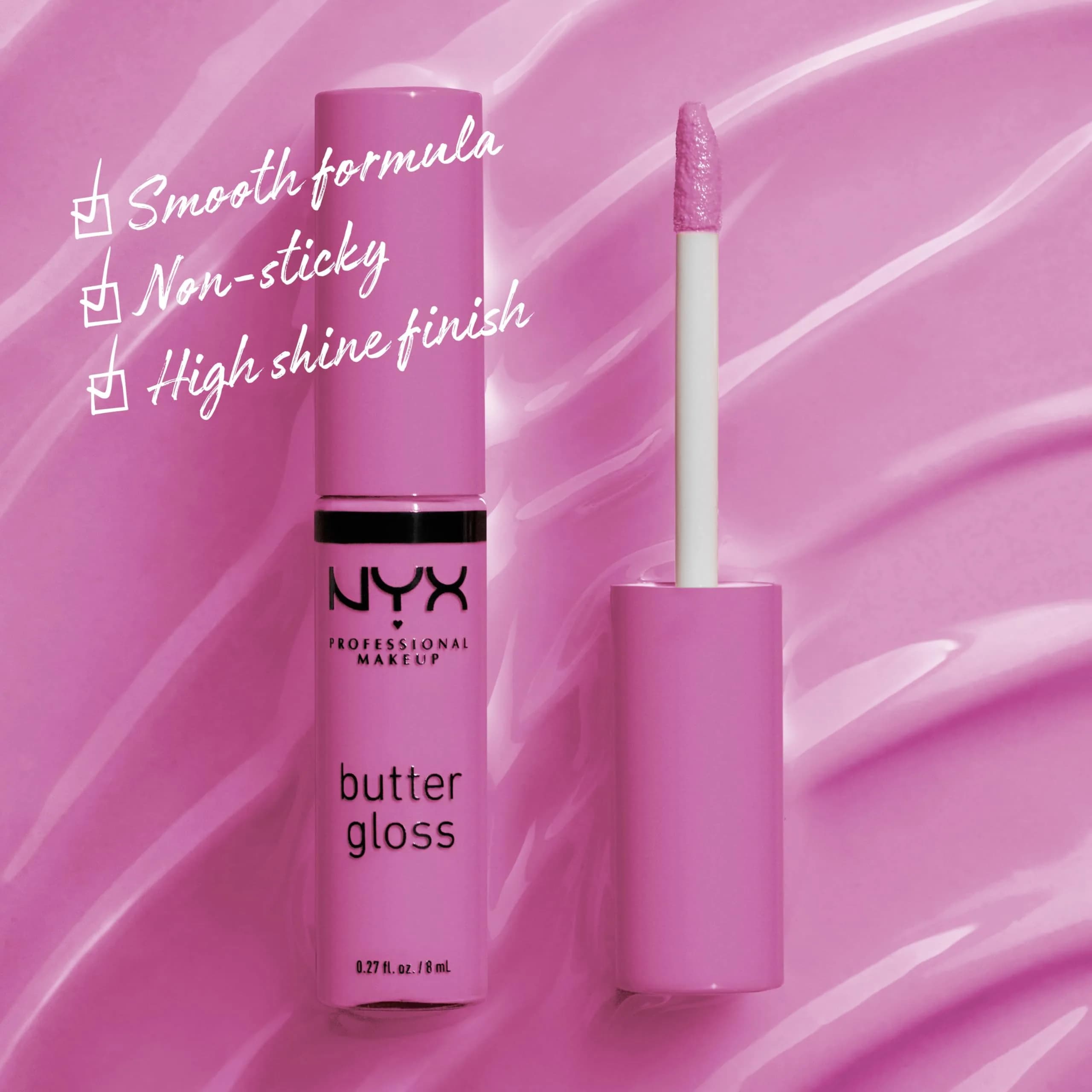 NYX PROFESSIONAL MAKEUP Butter Gloss Merengue (Pink Lilac) 8ml (0.27 Fl Oz) | Non-Sticky Sheer to Medium Coverage - view 2