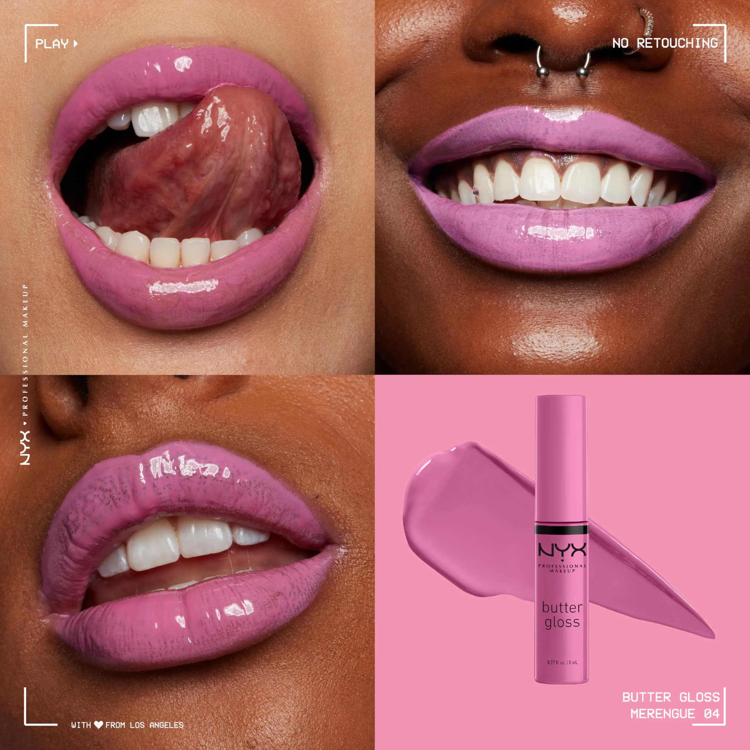 NYX PROFESSIONAL MAKEUP Butter Gloss Merengue (Pink Lilac) 8ml (0.27 Fl Oz) | Non-Sticky Sheer to Medium Coverage - view 3