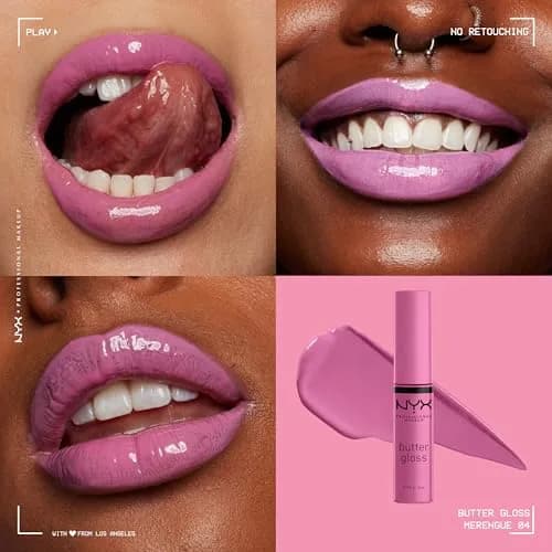 NYX PROFESSIONAL MAKEUP Butter Gloss Merengue (Pink Lilac) 8ml (0.27 Fl Oz) | Non-Sticky Sheer to Medium Coverage thumbnail 3