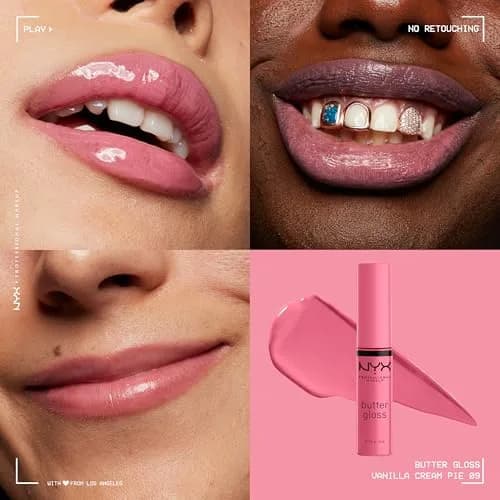 NYX PROFESSIONAL MAKEUP Butter Gloss Vanilla Cream Pie Lip Gloss 7.9ml (0.27 Fl Oz) | Sheer to Medium Coverage thumbnail 3