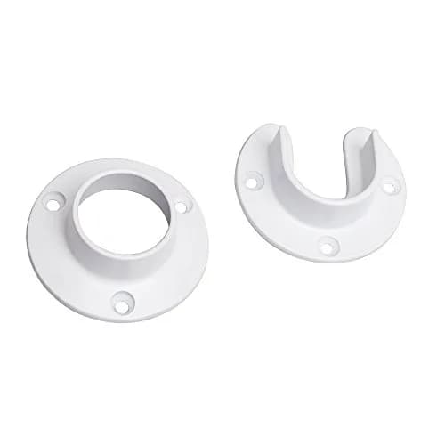 Knape & Vogt Heavy Duty Closet Pole Sockets | White Powder-Coated Mount Bracket (1 Pack) thumbnail 1