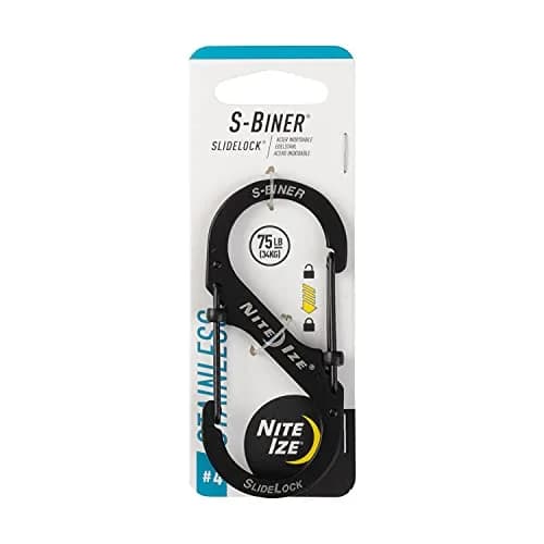 Nite Ize S-Biner Slide Lock Carabiner #4 - 75lb Capacity, Black | Secure Dual Gate Locking thumbnail 1