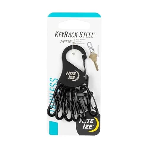 Nite Ize KeyRack Steel S-Biner Key Chain Black | Durable Stainless Steel Organizer thumbnail 1