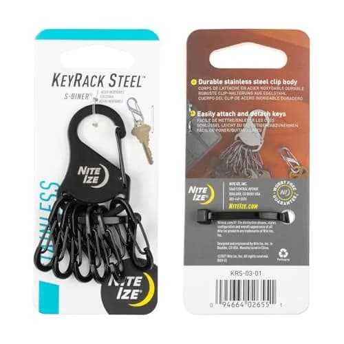 Nite Ize KeyRack Steel S-Biner Key Chain Black | Durable Stainless Steel Organizer thumbnail 7