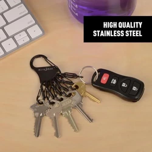 Nite Ize KeyRack Steel S-Biner Key Chain Black | Durable Stainless Steel Organizer thumbnail 2