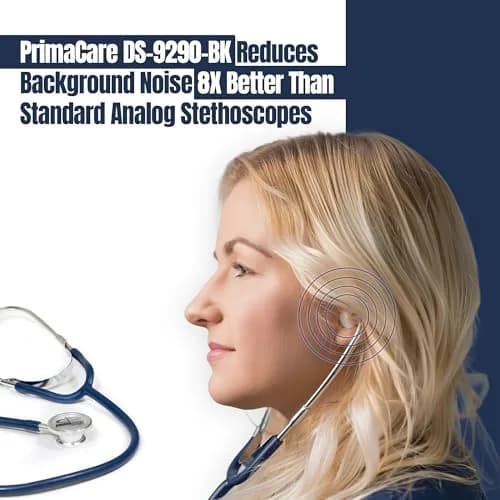 Primacare Adult Size 22 Inch Stethoscope Blue | Lightweight Aluminum Dual Head for Diagnostics thumbnail 5