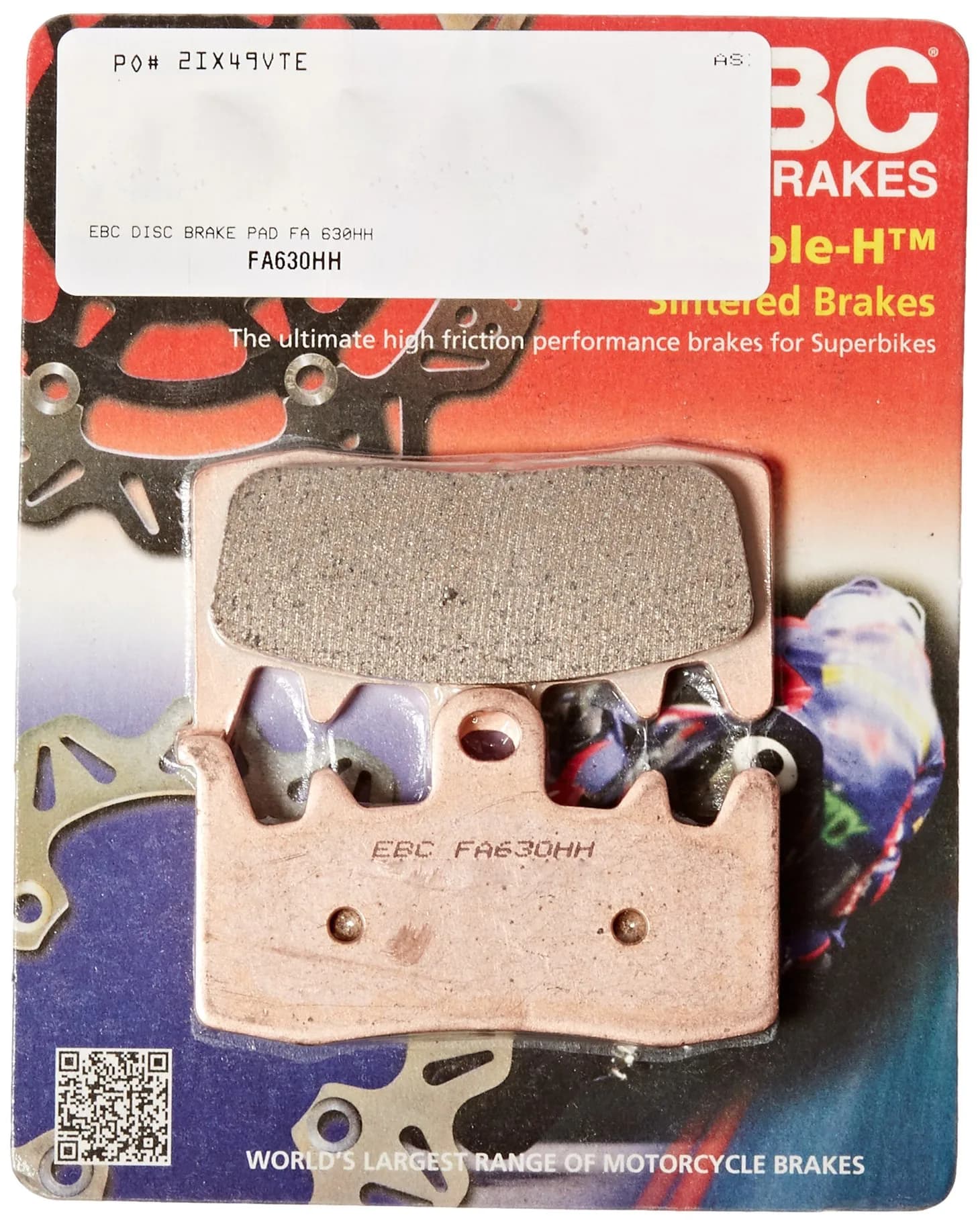 EBC Brakes FA630HH Double-H Series Sintered Disc Brake Pad, Black | High Friction, USA Made - main product image