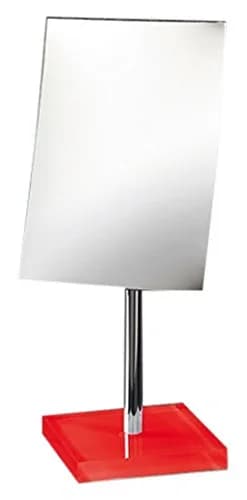 Gedy Rainbow Square Magnifying Mirror, Red | 12" (30.48 cm) Tabletop Mount - main product image