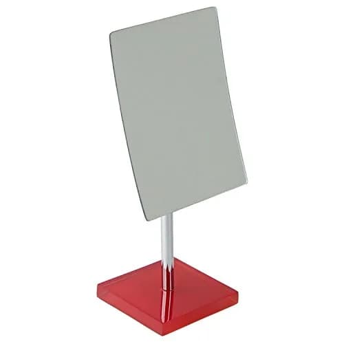 Gedy Rainbow Square Magnifying Mirror, Red | 12" (30.48 cm) Tabletop Mount - view 2