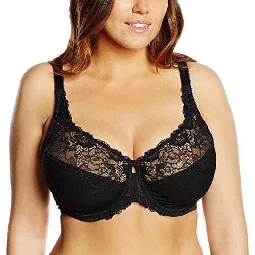 DELIMIRA Women's Minimizer Full Coverage Lace Bras Black 42DD | Supportive, Lightweight & Elegant for Daily Wear thumbnail 1