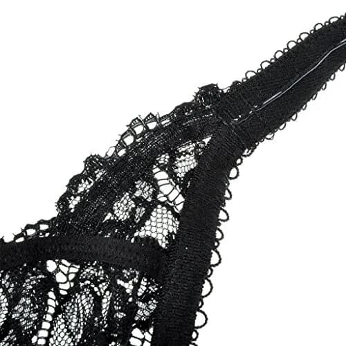 DELIMIRA Women's Minimizer Full Coverage Lace Bras Black 42DD | Supportive, Lightweight & Elegant for Daily Wear thumbnail 6