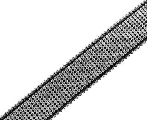 Belts.com Rhinestone Leather Western Belt 36" Black | Dazzling Mesh Design thumbnail 4