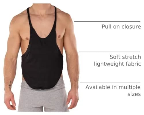 Gary Majdell Sport Mens Black Bodybuilding Gym String Posing Tank Top Small | Deep-Cut Neck & String Back thumbnail 4