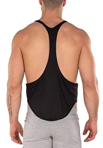 Gary Majdell Sport Mens Black Bodybuilding Gym String Posing Tank Top Small | Deep-Cut Neck & String Back thumbnail 5