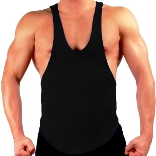 Gary Majdell Sport Mens Black Bodybuilding Gym String Posing Tank Top Small | Deep-Cut Neck & String Back thumbnail 2