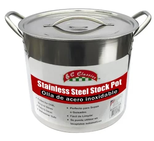 Bene Casa Stainless-Steel Stock Pot with lid, 20-quart capacity | Durable, Induction Compatible, Easy to Clean thumbnail 1