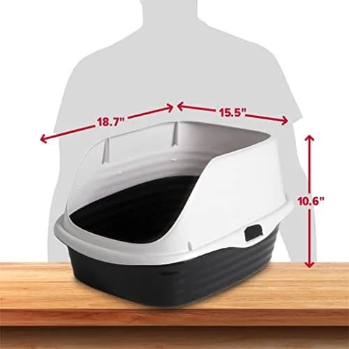 Arm & Hammer Rimmed Cat Litter Box with High Sides and Microban | Large, Odor-Resistant, Made in USA thumbnail 4