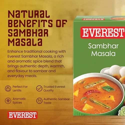 Everest Sambhar Masala 50g (1.76 oz) | Authentic South Indian Flavor thumbnail 6