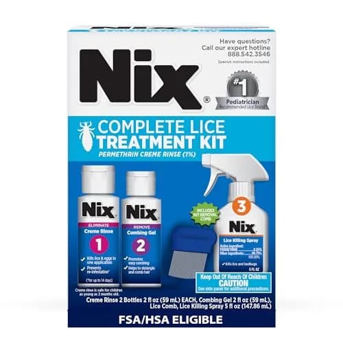 Nix Complete Lice Treatment Kit for Home and Hair, 4 Piece Set | Pediatrician-Recommended Lice Removal thumbnail 1