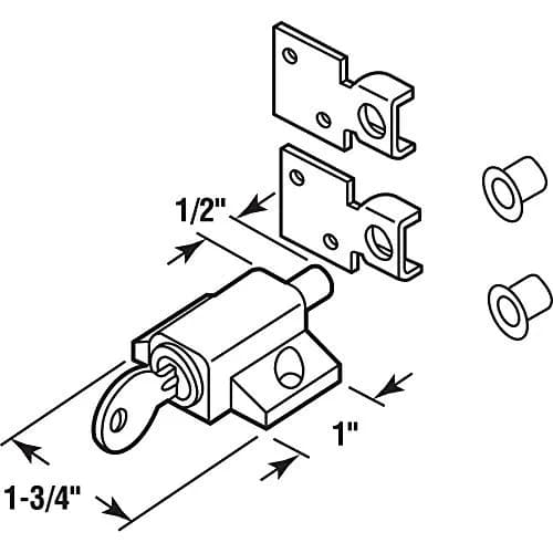 Prime-Line U 9862 White Lock | Heavy Duty Sliding Door Lock with Push-In Security thumbnail 2