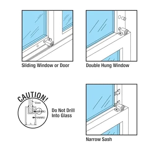 Prime-Line U 9862 White Lock | Heavy Duty Sliding Door Lock with Push-In Security thumbnail 3