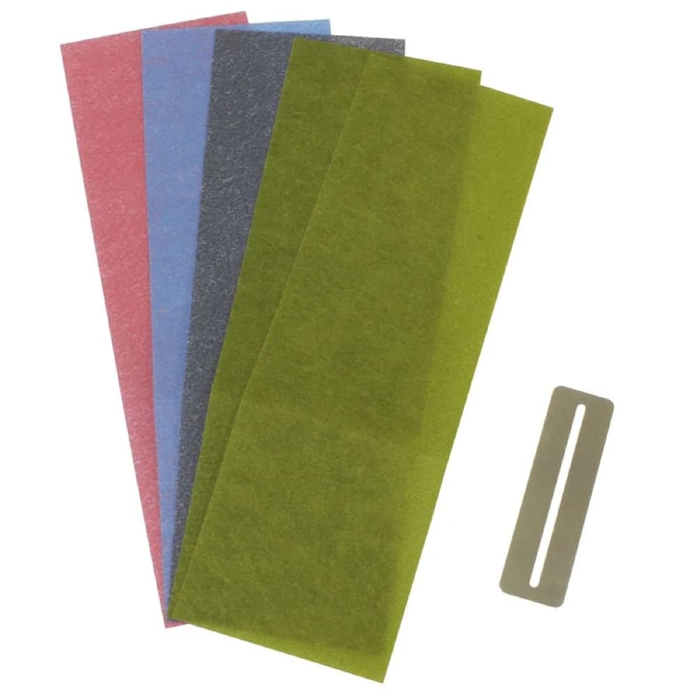 Rosette Guitar Fret Polishing Kit- The Ultimate Fret Cleaning System with 4 Grades of Quality Polishing Cloths | Safe, Easy & Effective — Green, Grey, Black, White