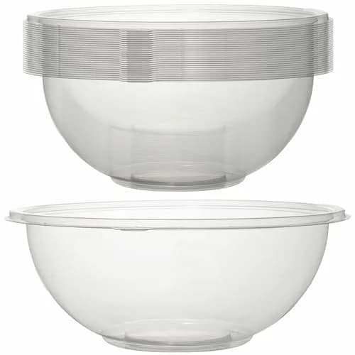 Super Bowl Clear 80 Oz. Salad Bowl PET 25 Pieces | Heavy Duty Recyclable Plastic thumbnail 1