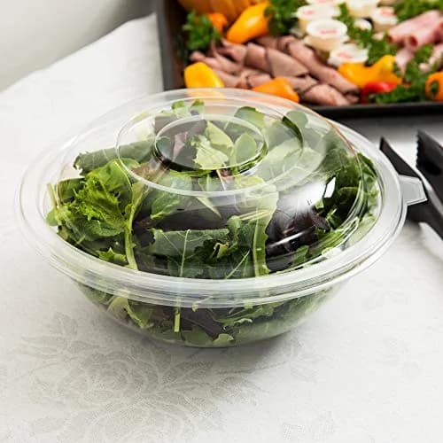 Super Bowl Clear 80 Oz. Salad Bowl PET 25 Pieces | Heavy Duty Recyclable Plastic thumbnail 5